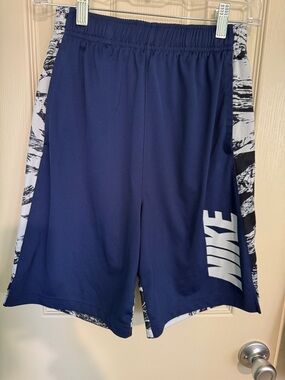 Nike Navy Athletic Shorts with Black & White Side Panels